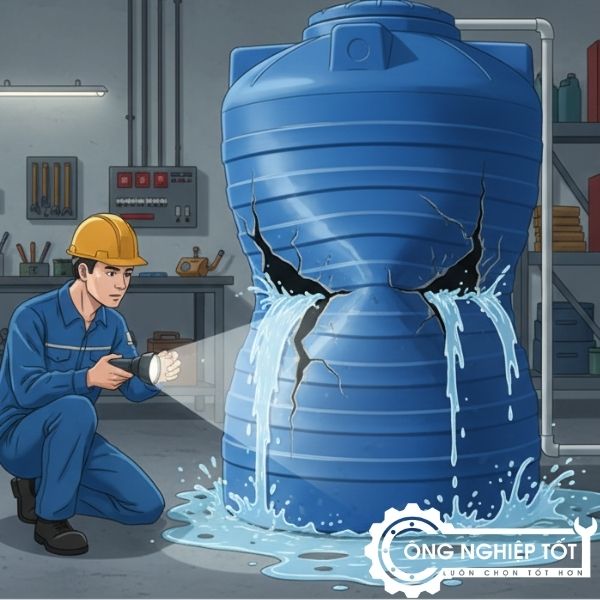 Lỗi nứt vỡ và rò rỉ ở bồn nhựa